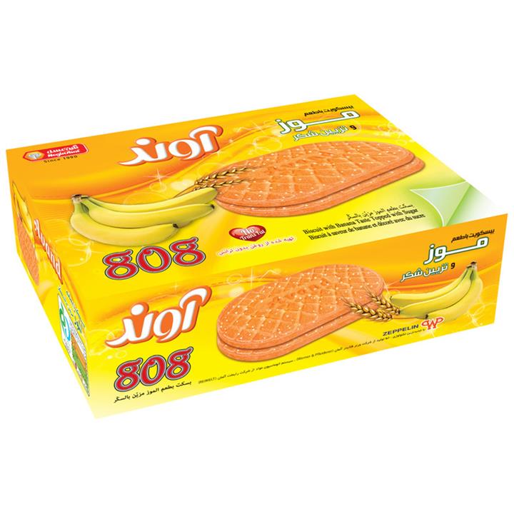 بیسکویت 808 با طعم موز و تزیین شکر آوند - 630 گرم